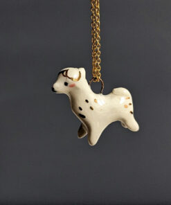 porcelain pendant cute lama