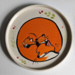 red fox plate cute handmade ceramics by kness