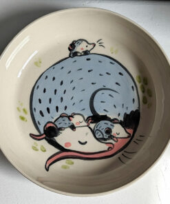 adorable handmade opossum plate by kness