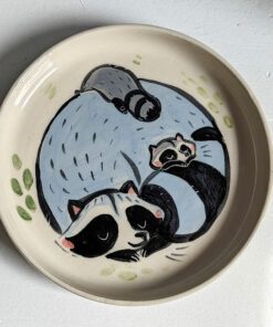 dessert plate cute raccoon handmade by kness