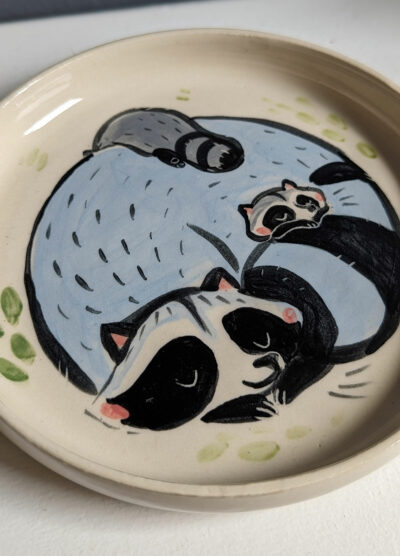Dessert plate - Raccoon Family - Image 2