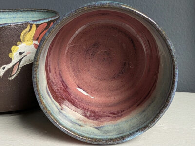 Coupe - Grès Noir - Dragon Bleu et Rose – Image 7