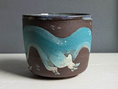 Coupe - Grès Noir - Dragon Bleu et Rose – Image 6