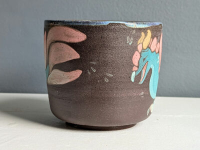 Coupe - Grès Noir - Dragon Bleu et Rose – Image 4