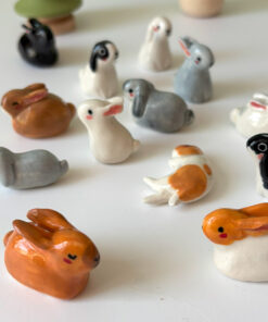 adorable mini bunny figurines