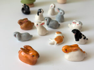 adorable mini bunny figurines