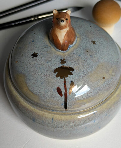 Porcelain Lidded Jar - Bear - Image 9