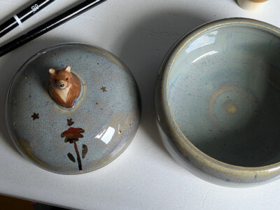 Porcelain Lidded Jar - Bear - Image 2