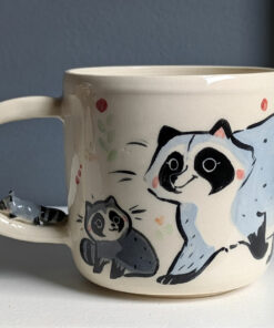 raccoon mug sculpted handle