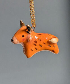highland cow pendant gold highlights