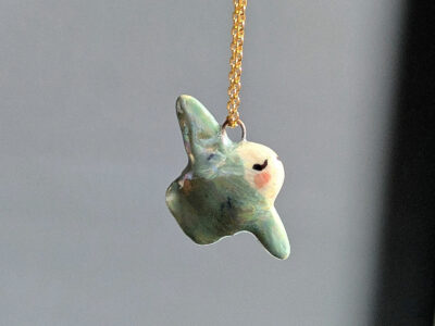Pendentif Poisson Lune Porcelaine - Perle – Image 2