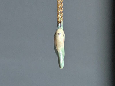 Pendentif Poisson Lune Porcelaine - Perle – Image 3