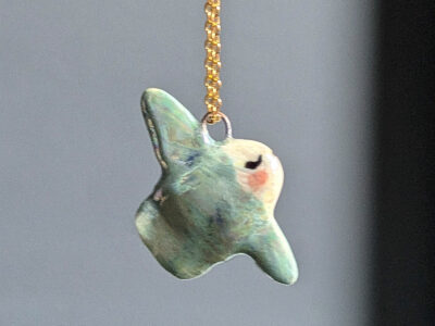 Pendentif Poisson Lune Porcelaine - Perle – Image 4