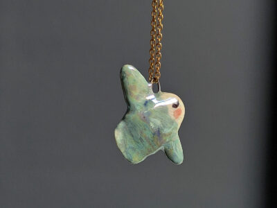 Pendentif Poisson Lune Porcelaine - Perle – Image 6