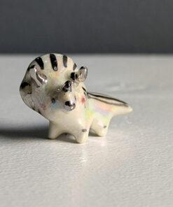adorable triceratops porcelain pendant