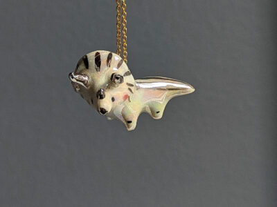 Pendentif - Tricératops Or Blanc – Image 4