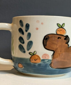 adorable capybara handmade mug by kness