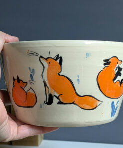 red fox illustrated planter