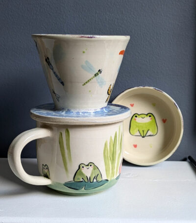 Pour over set - Frogs and Dragonflies - Image 4