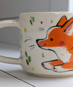 cutest handmade corgi herding sheep mug one of a kind