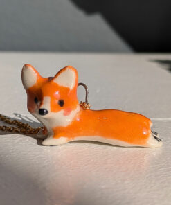 corgi sploot pendant