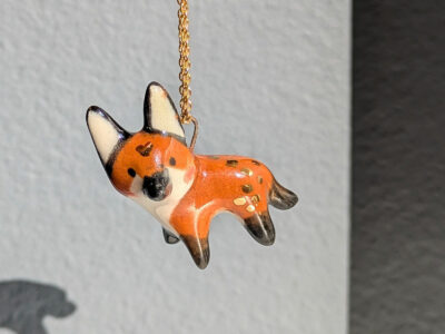 Pendentif Porcelaine - Loup à Crinière – Image 5