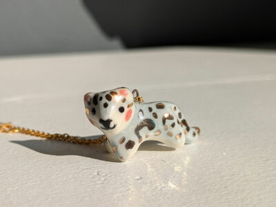 Pendentif Panthère Porcelaine et Or - Mini – Image 8