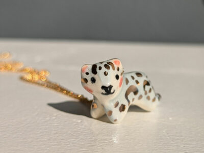 Pendentif Panthère Porcelaine et Or - Mini – Image 7