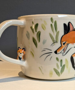 sculpted fox mug