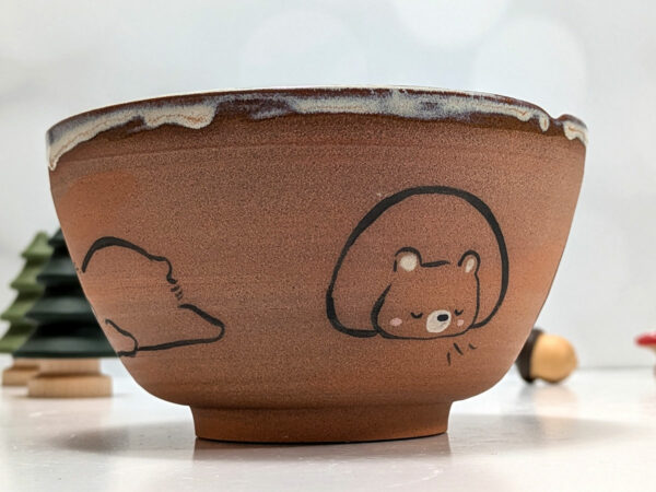 Bowl - Red Stoneware - Bears - Image 7