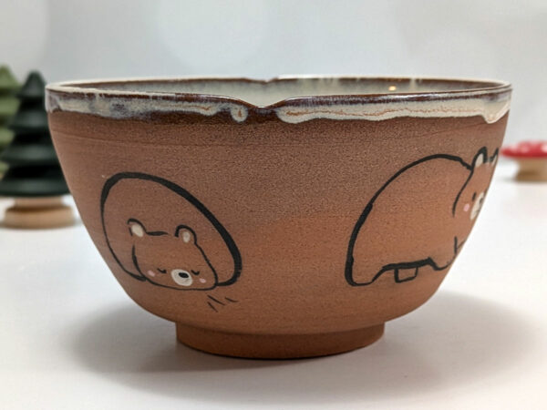 Bowl - Red Stoneware - Bears - Image 9