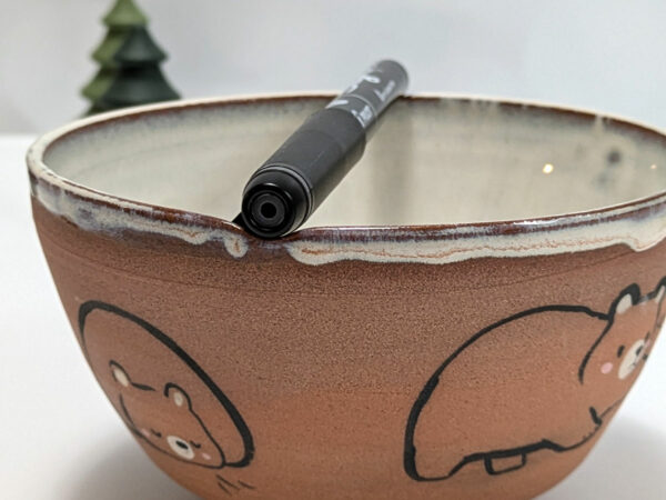 Bowl - Red Stoneware - Bears - Image 10