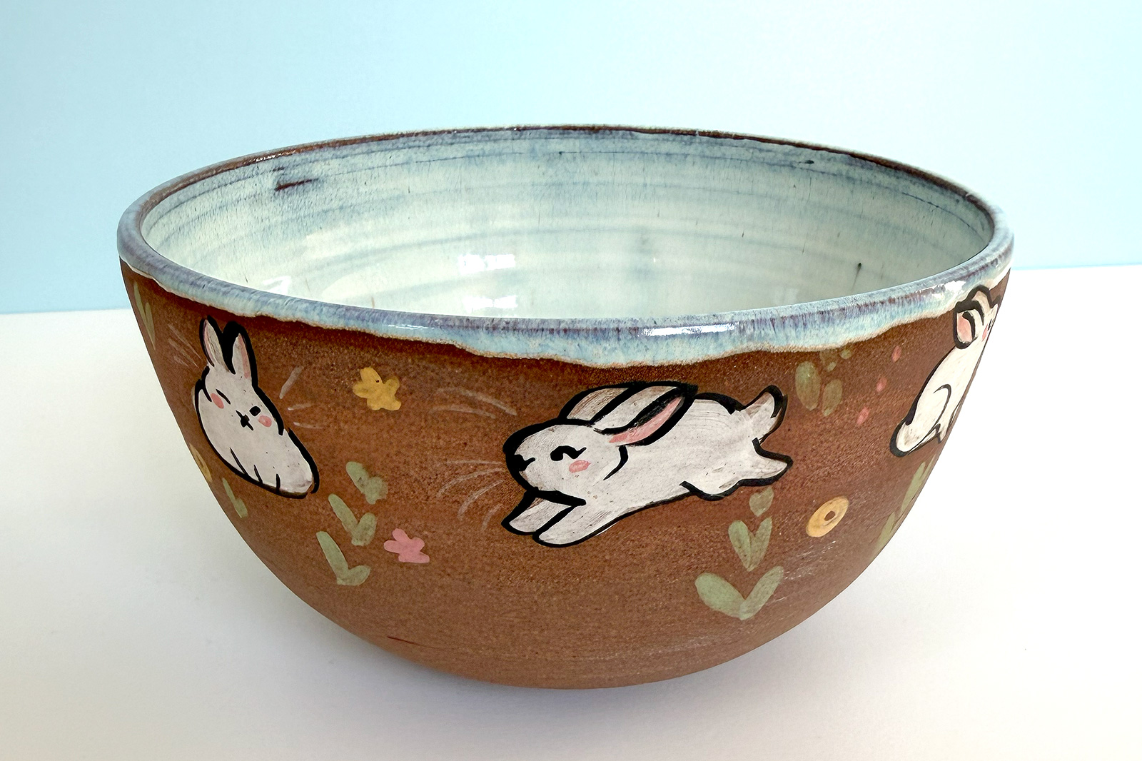 Alternative view of Bowl - Red Stoneware - Bunnies