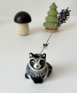 whiskers vase raccoon porcelain