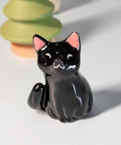 whiskers vase black cat