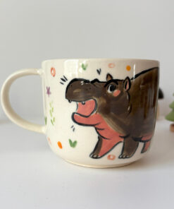 moo deng mug baby pygmy hippo
