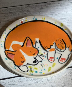cute corgi saucer