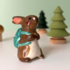 adorable backpack bunny porcelain figurine handmade by kness