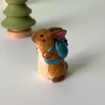 adorable backpack bunny porcelain figurine handmade by kness