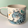 adorable snow leopard mug handmade in Canada