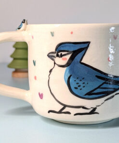 blue jay sculpted mug