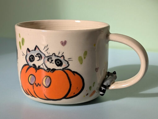 Sculpted Mug - Raccoons - Pumpkin Edition - Image 5