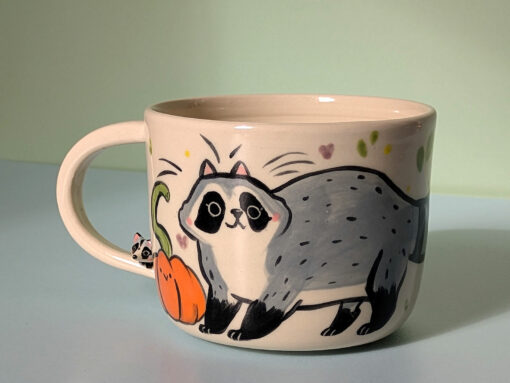 Sculpted Mug - Raccoons - Pumpkin Edition - Image 6