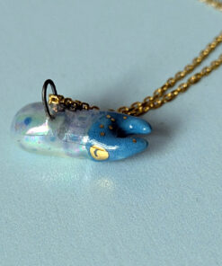 blue beetle pendant with gold