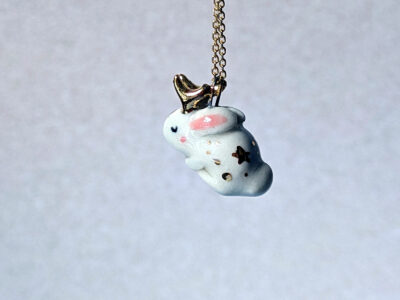 Pendentif Porcelaine : Jackalope Endormi – Image 4