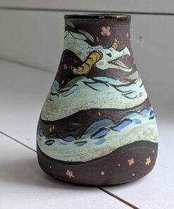 blue dragon black vase