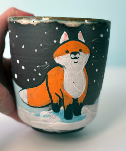 big cup fox black stoneware
