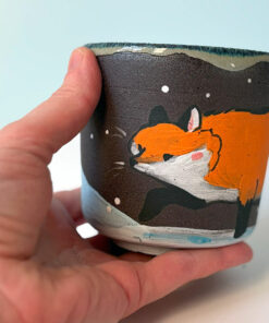 black cup red fox handmade
