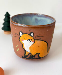 Handmade red fox cup