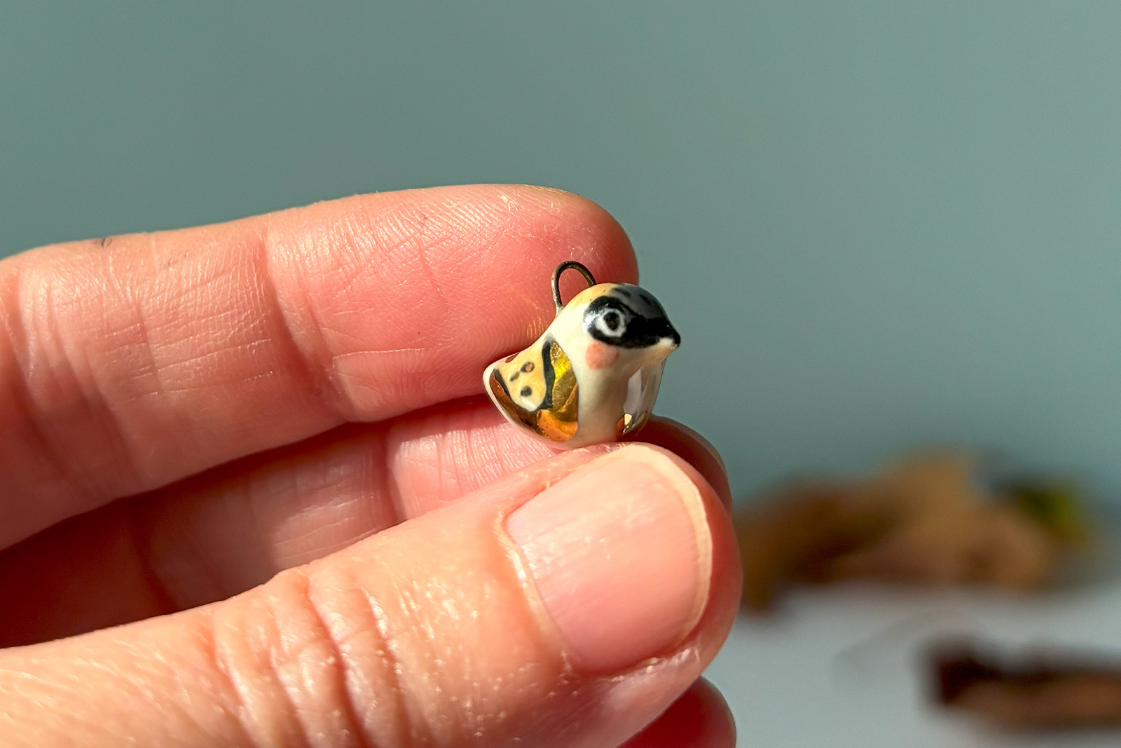 Pendentif - Moineau et Or